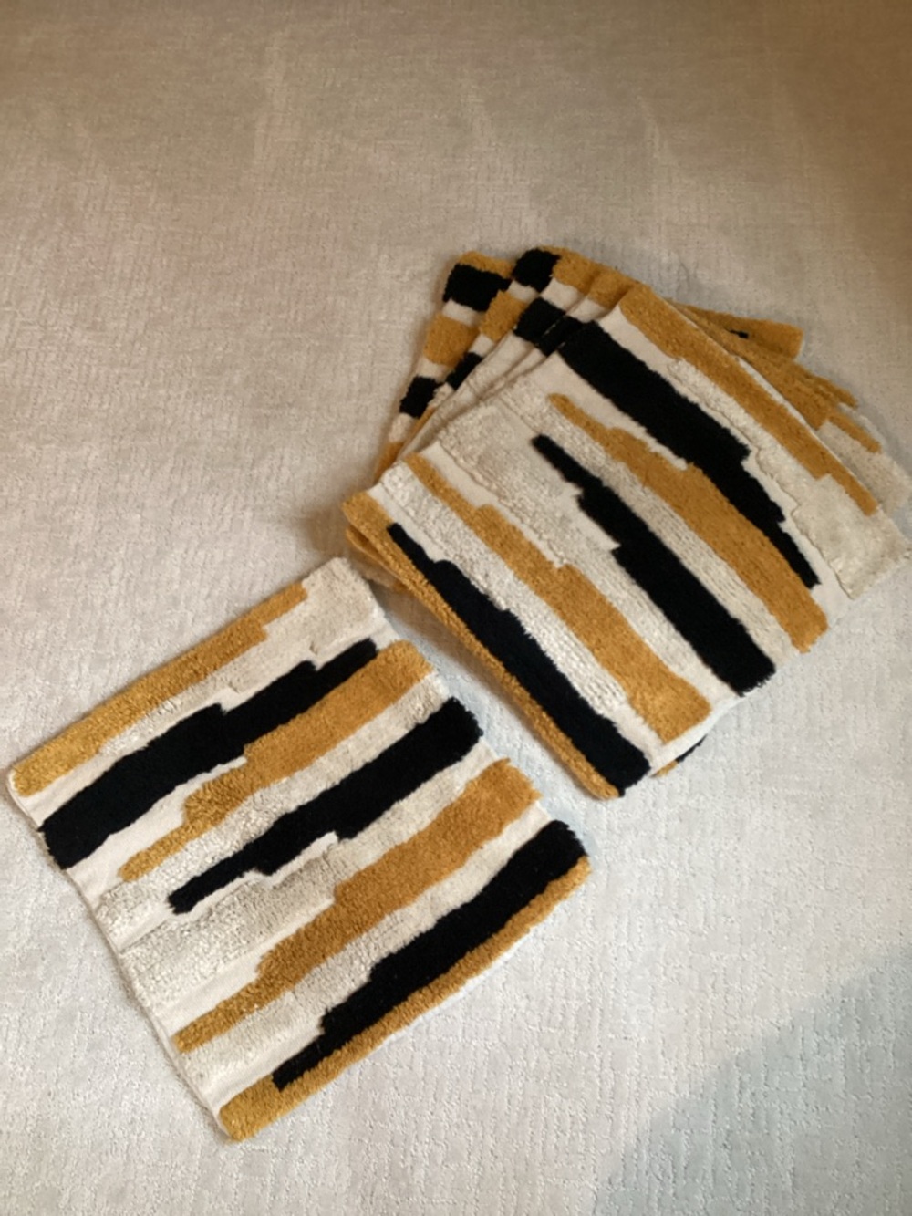 Bundle of 4 PIPAL 18”x18” Black/Gold/Cream Pillow covers with zipper closure.